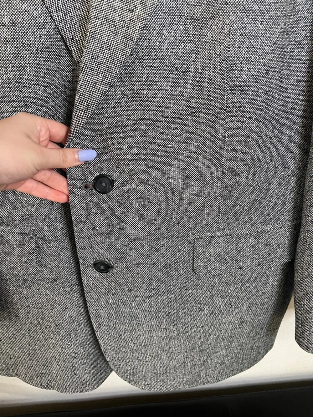 John Alexander 100% Silk Sport Coat Blazer Foley's Size 43R Gray Business Formal